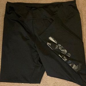 Black on Black Fila Cropped Sports Leggings